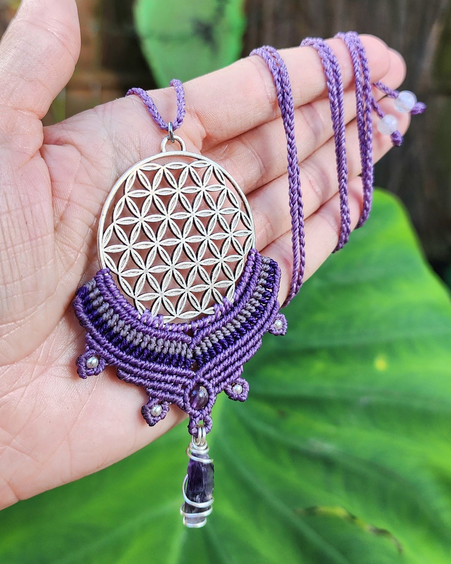Flower Of Life Macrame Necklace