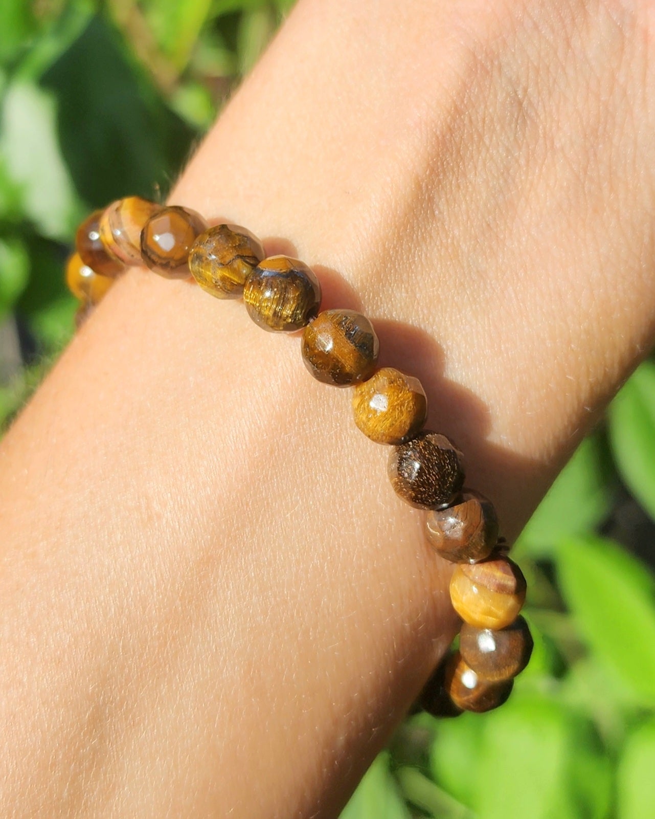 Faceted Tiger Eye Stretchy Bracelet