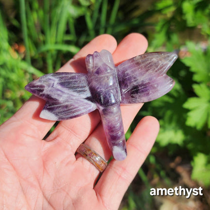 Dragonfly (Amethyst or Silver Sheen Obsidian)