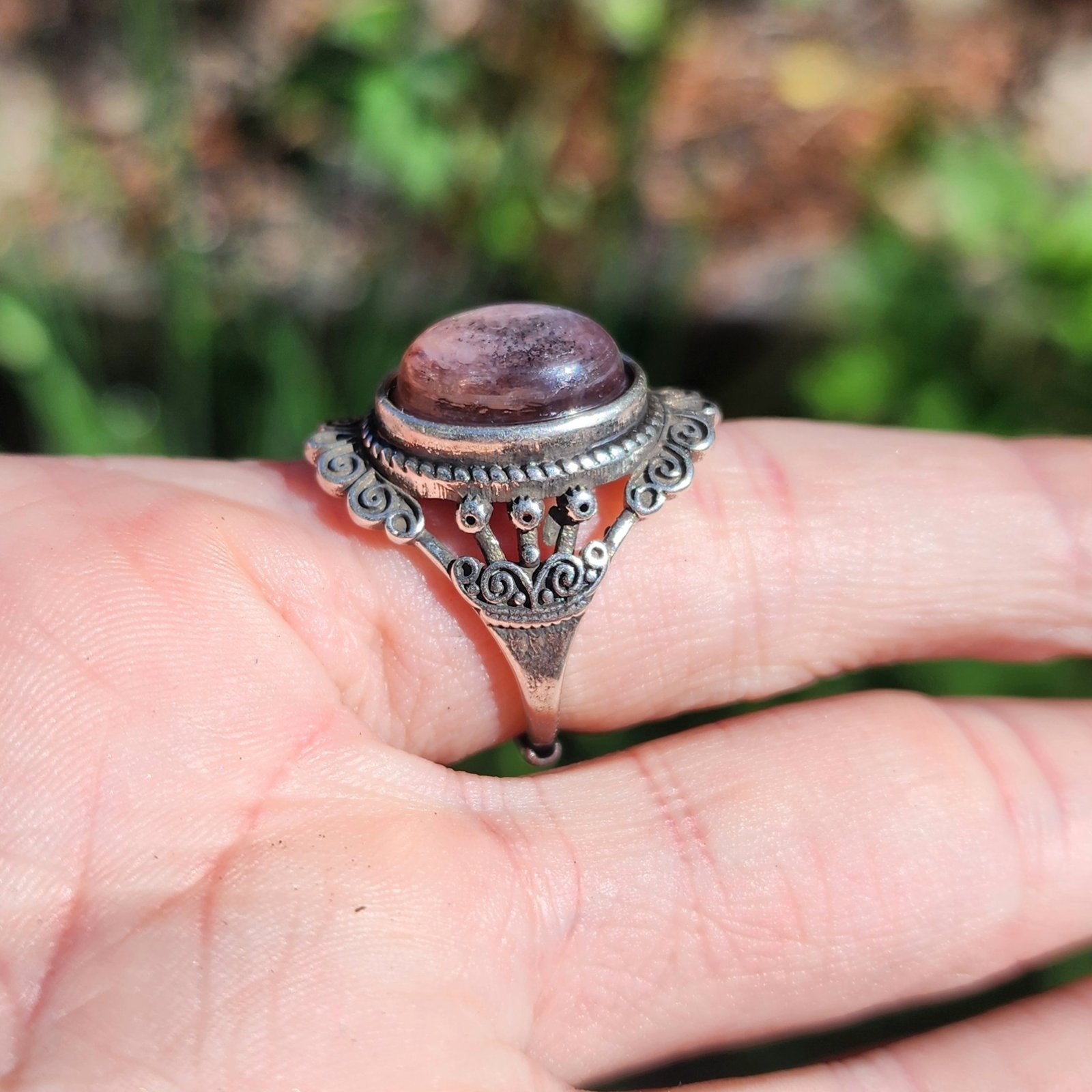 Gem Lepidolite Adjustable Ring