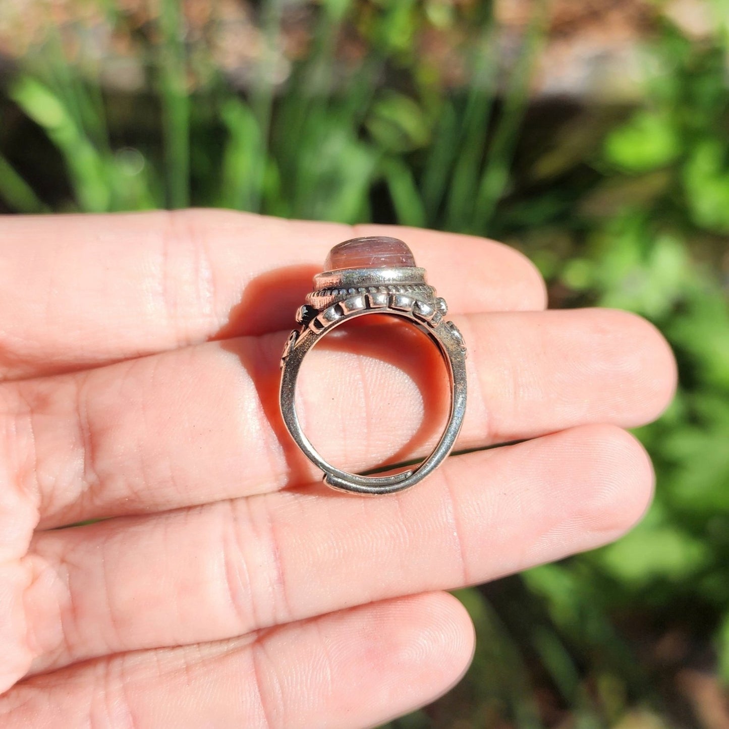 Gem Lepidolite Adjustable Ring