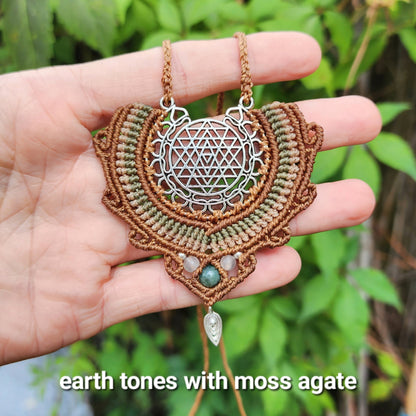 Custom Sri Yantra Macrame Necklace