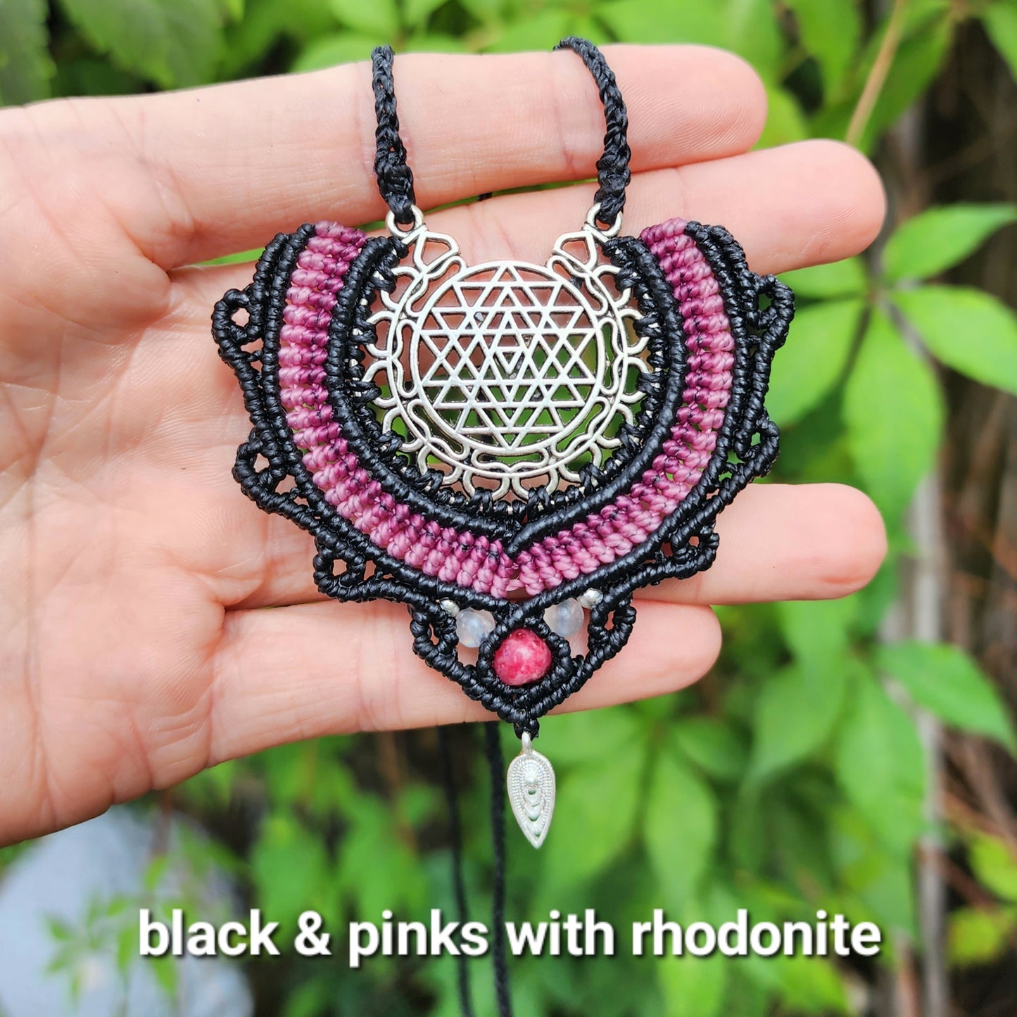 Custom Sri Yantra Macrame Necklace