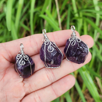 Amethyst Wire Wrapped Pendant