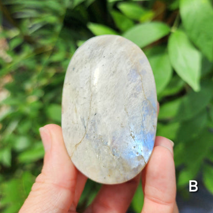 High Quality Rainbow Moonstone Palm Stone