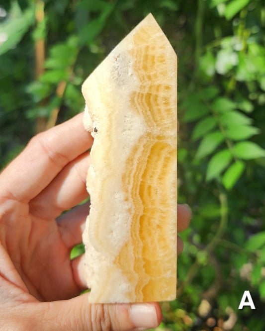 Orange Calcite Raw Edge Tower