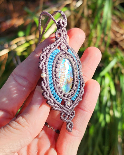 Abalone Shell Macrame Necklace