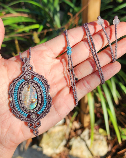 Abalone Shell Macrame Necklace