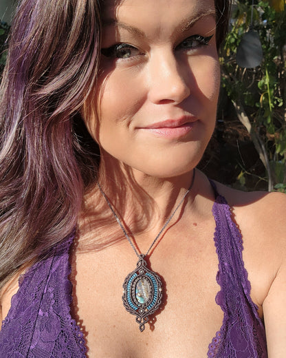 Abalone Shell Macrame Necklace