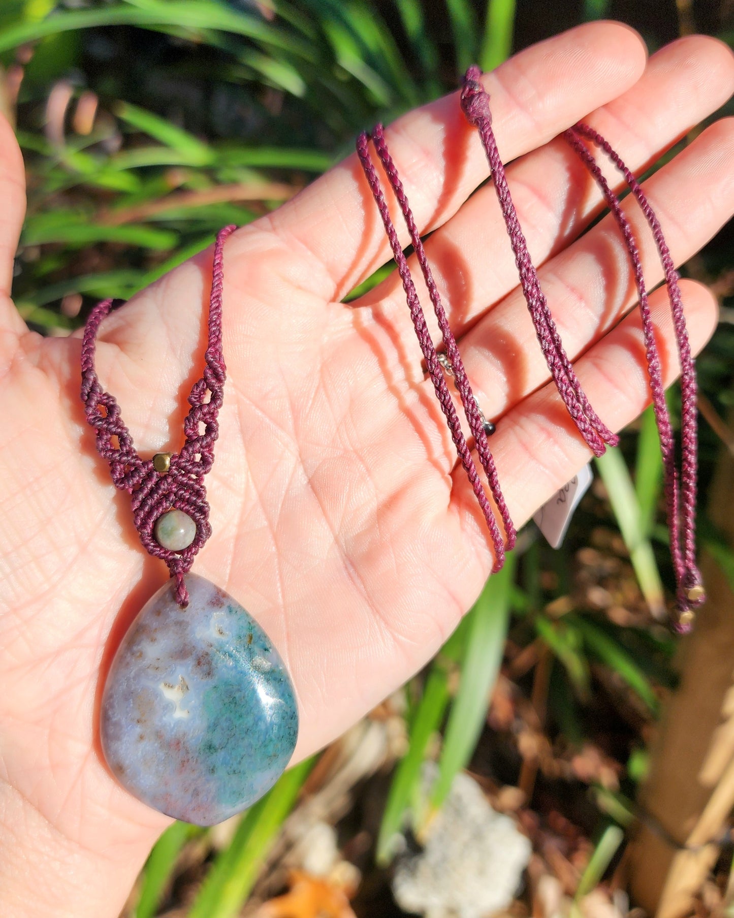 Sea Jasper Macrame Necklace