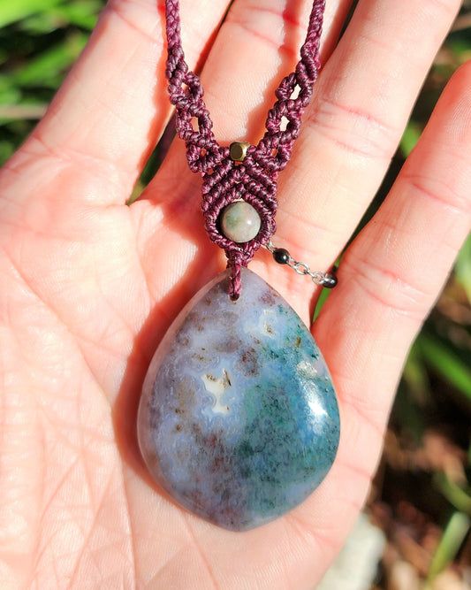 Sea Jasper Macrame Necklace