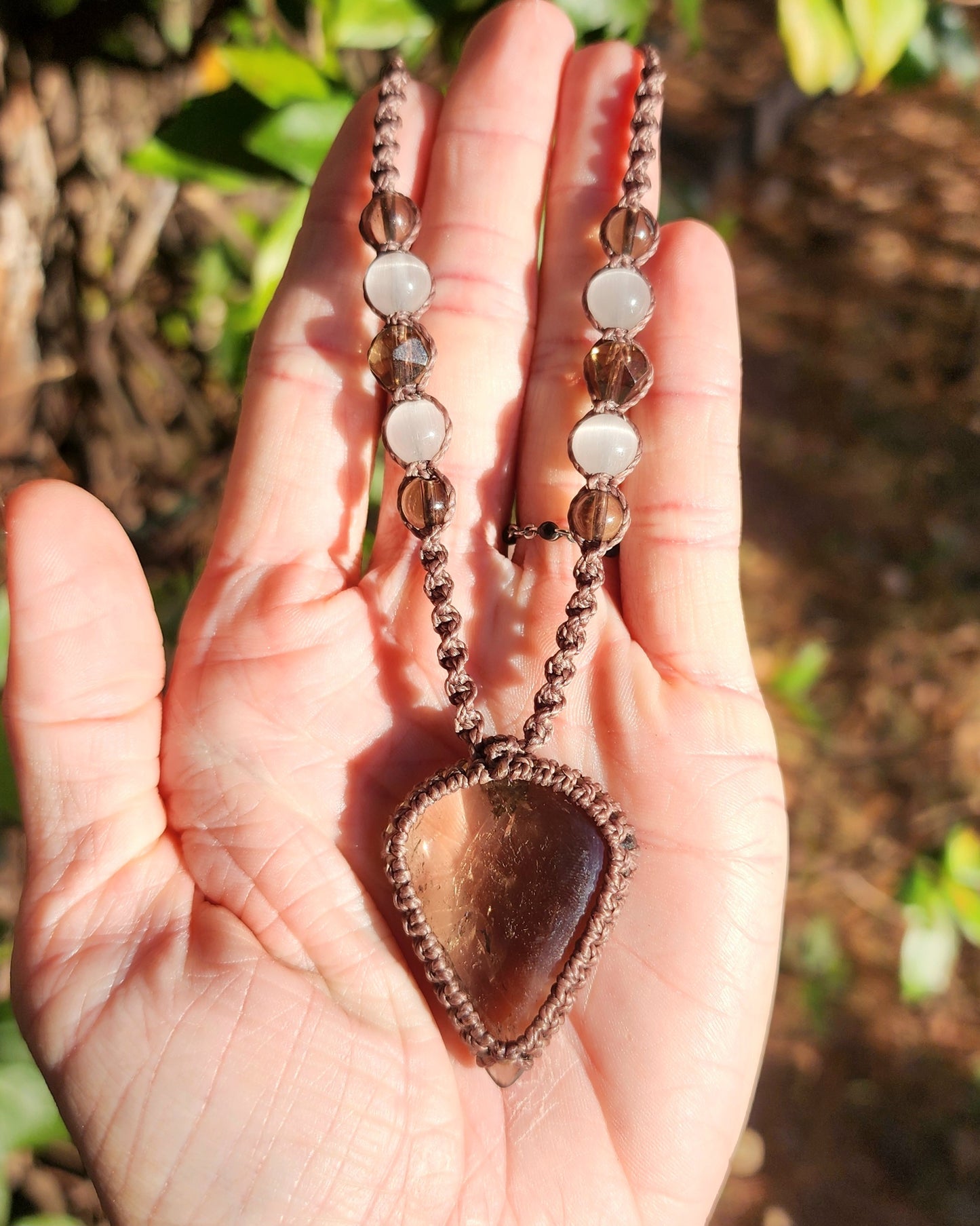 Smoky Quartz Macrame Necklace