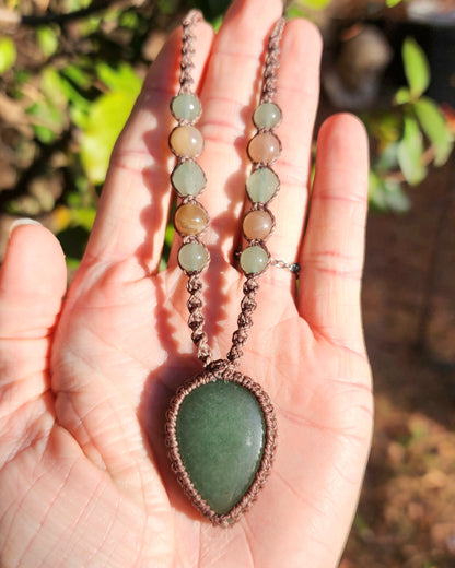 Green Aventurine Macrame Necklace