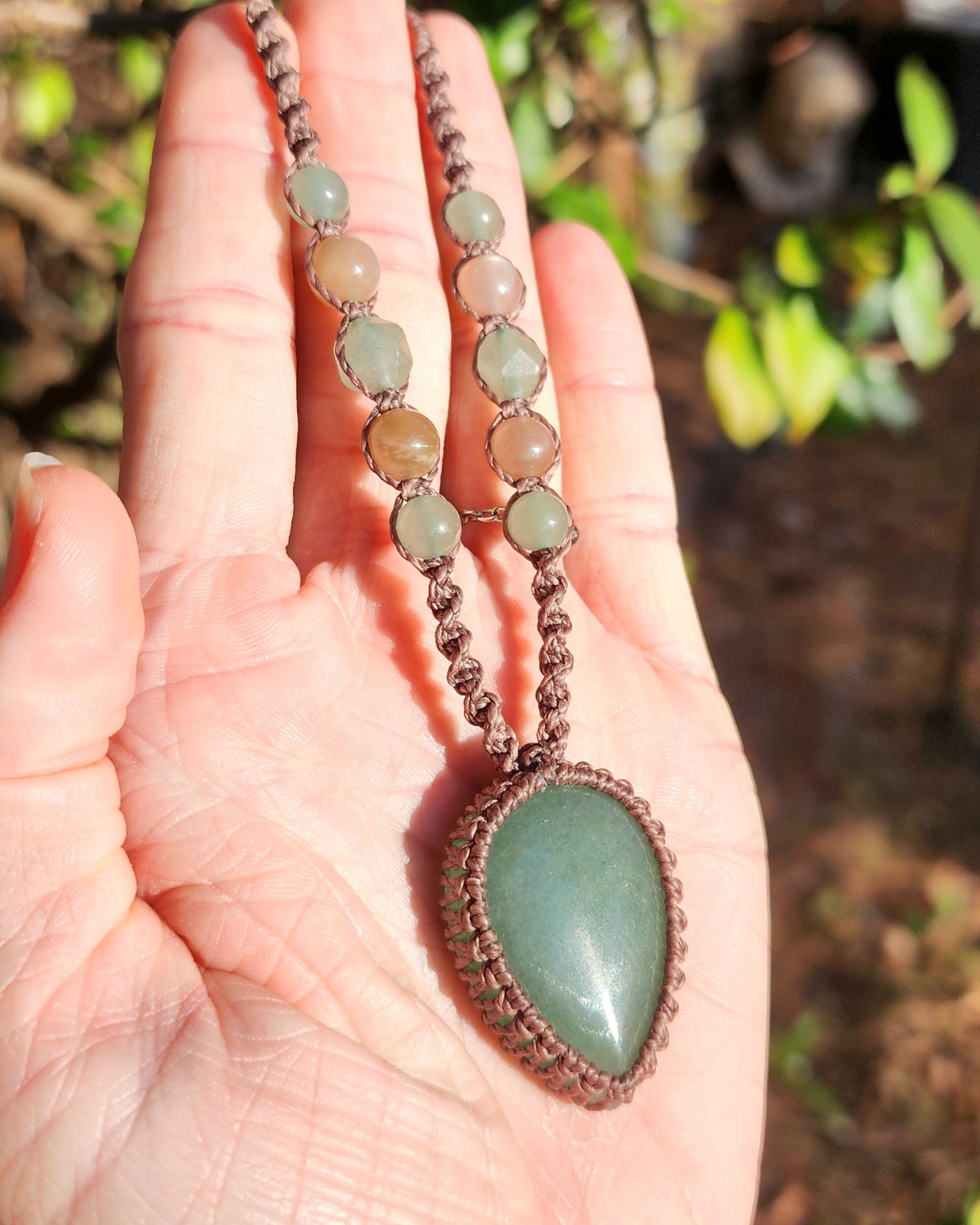 Green Aventurine Macrame Necklace