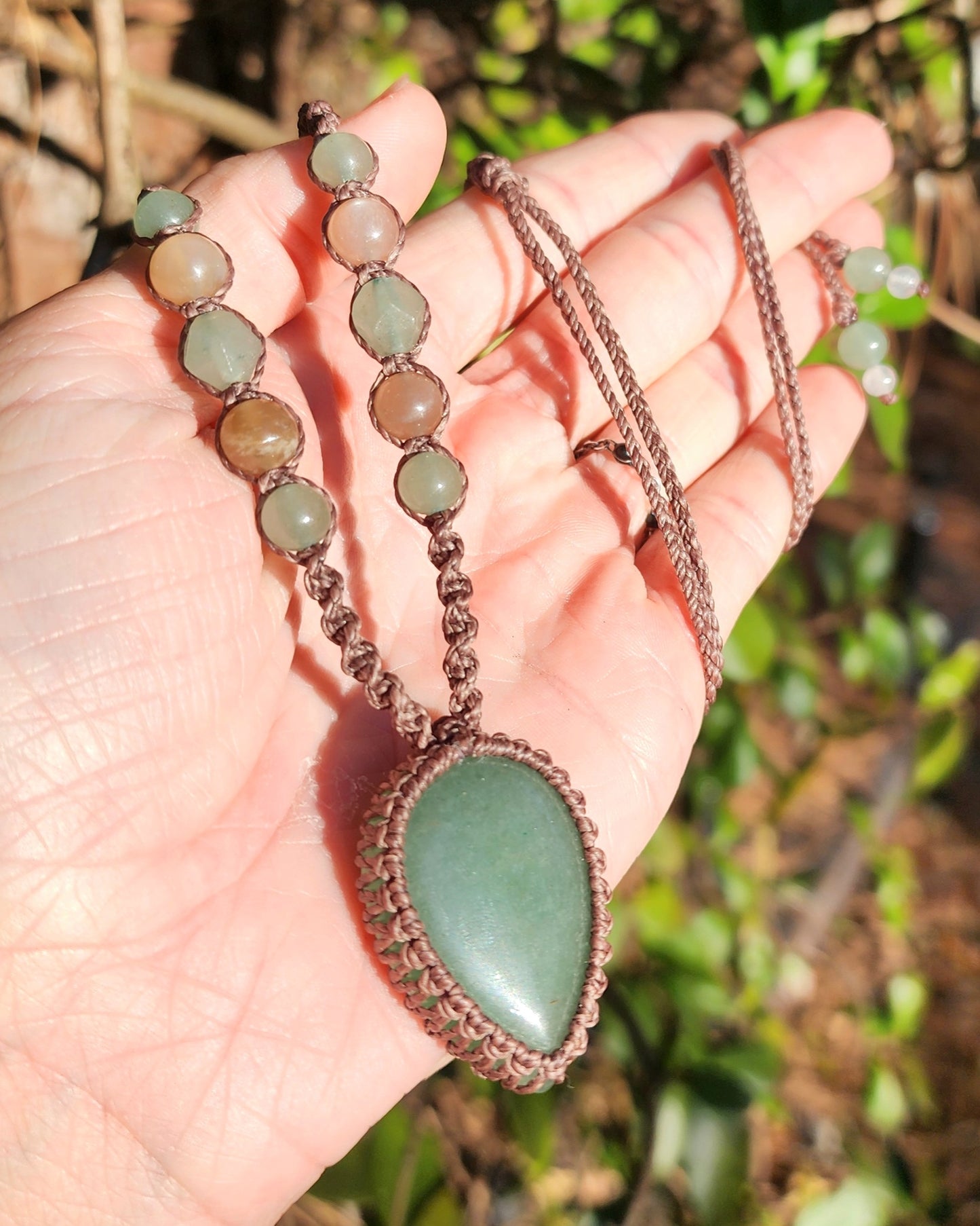 Green Aventurine Macrame Necklace