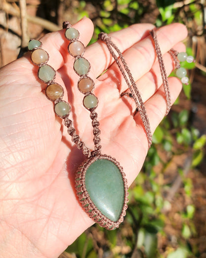 Green Aventurine Macrame Necklace