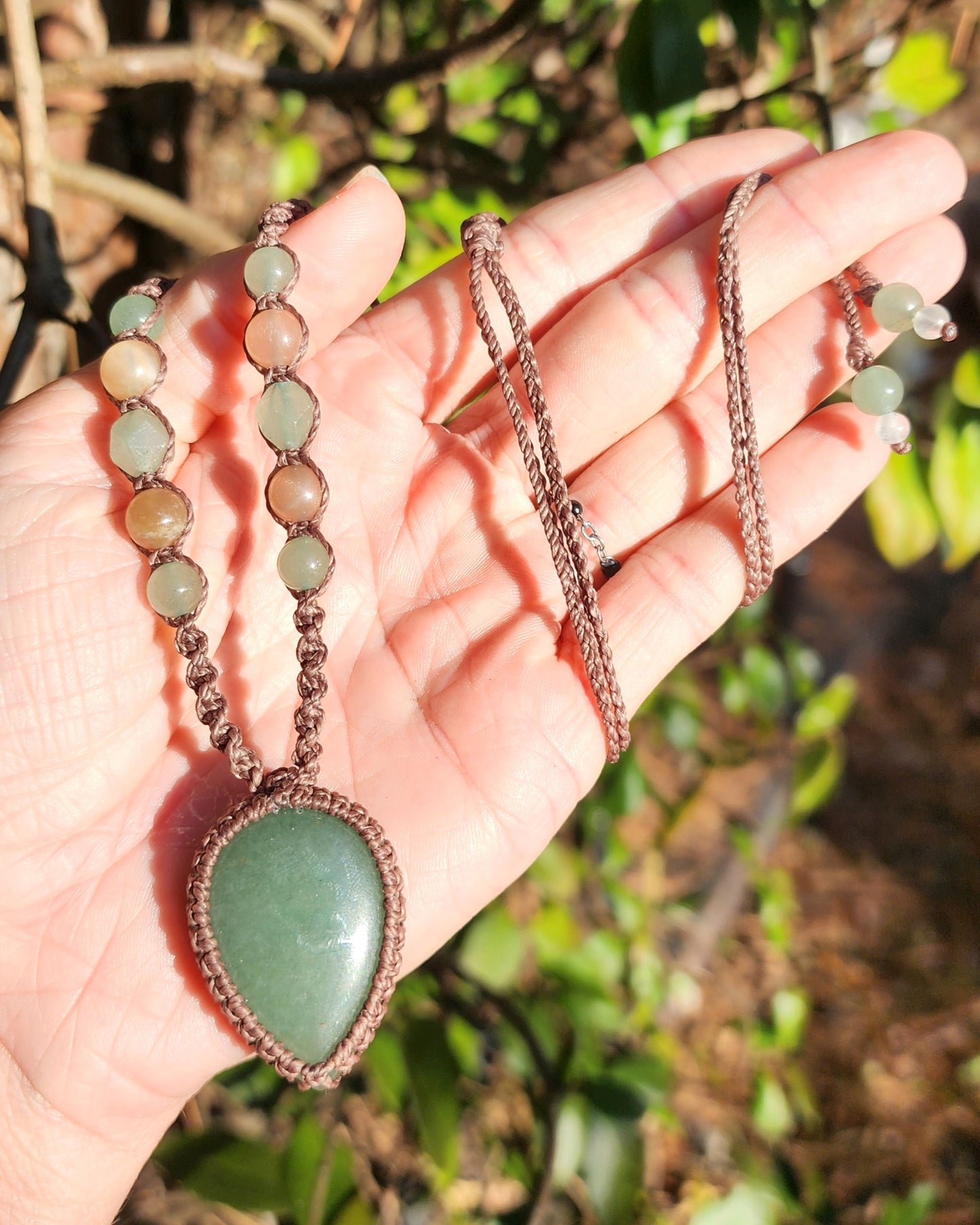 Green Aventurine Macrame Necklace