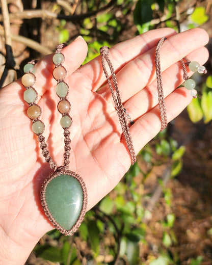 Green Aventurine Macrame Necklace