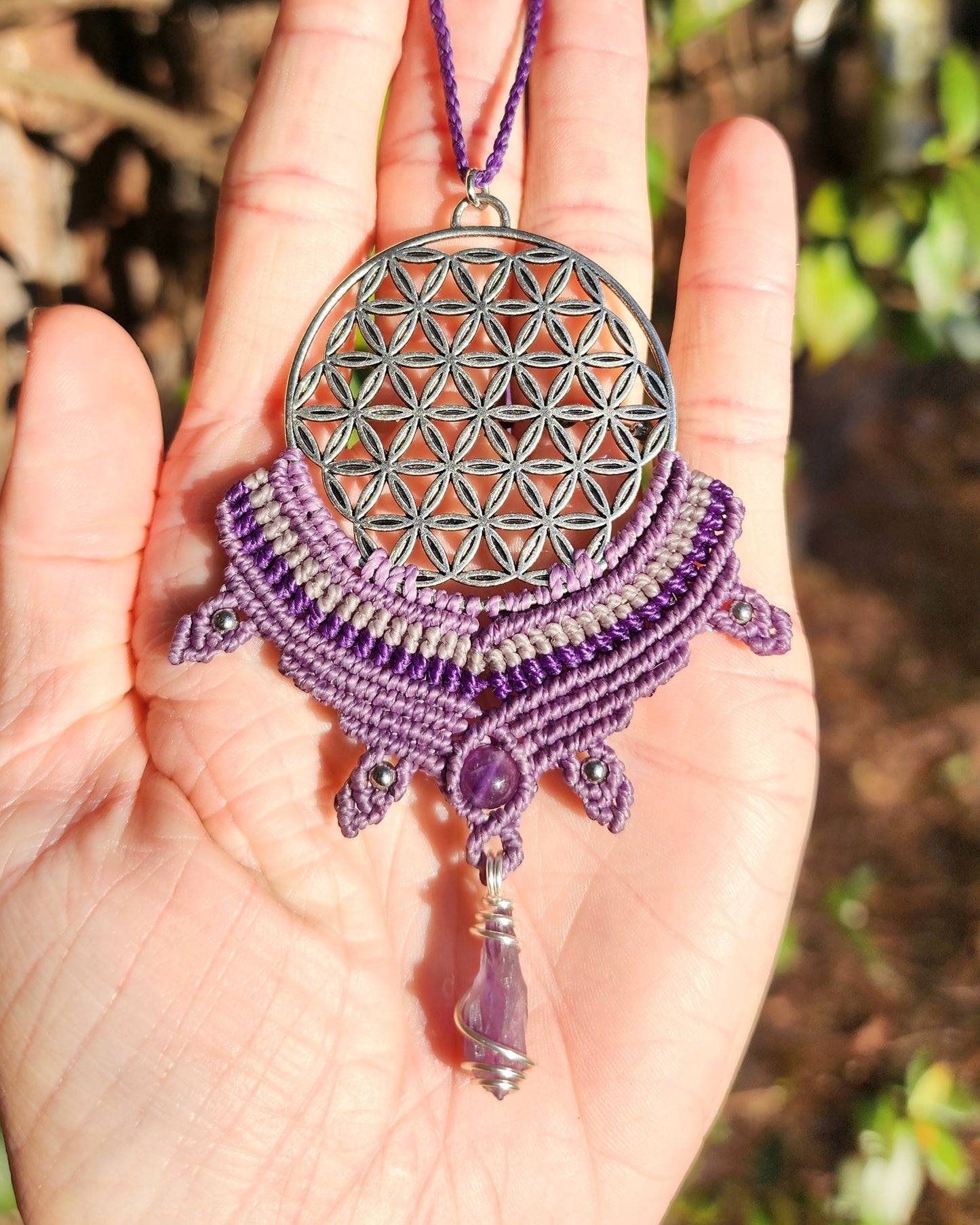 Flower Of Life Macrame Necklace