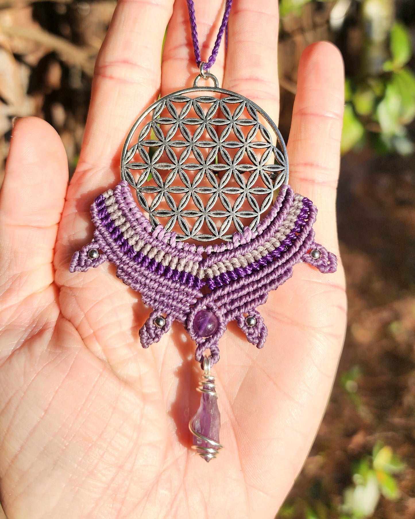 Flower Of Life Macrame Necklace
