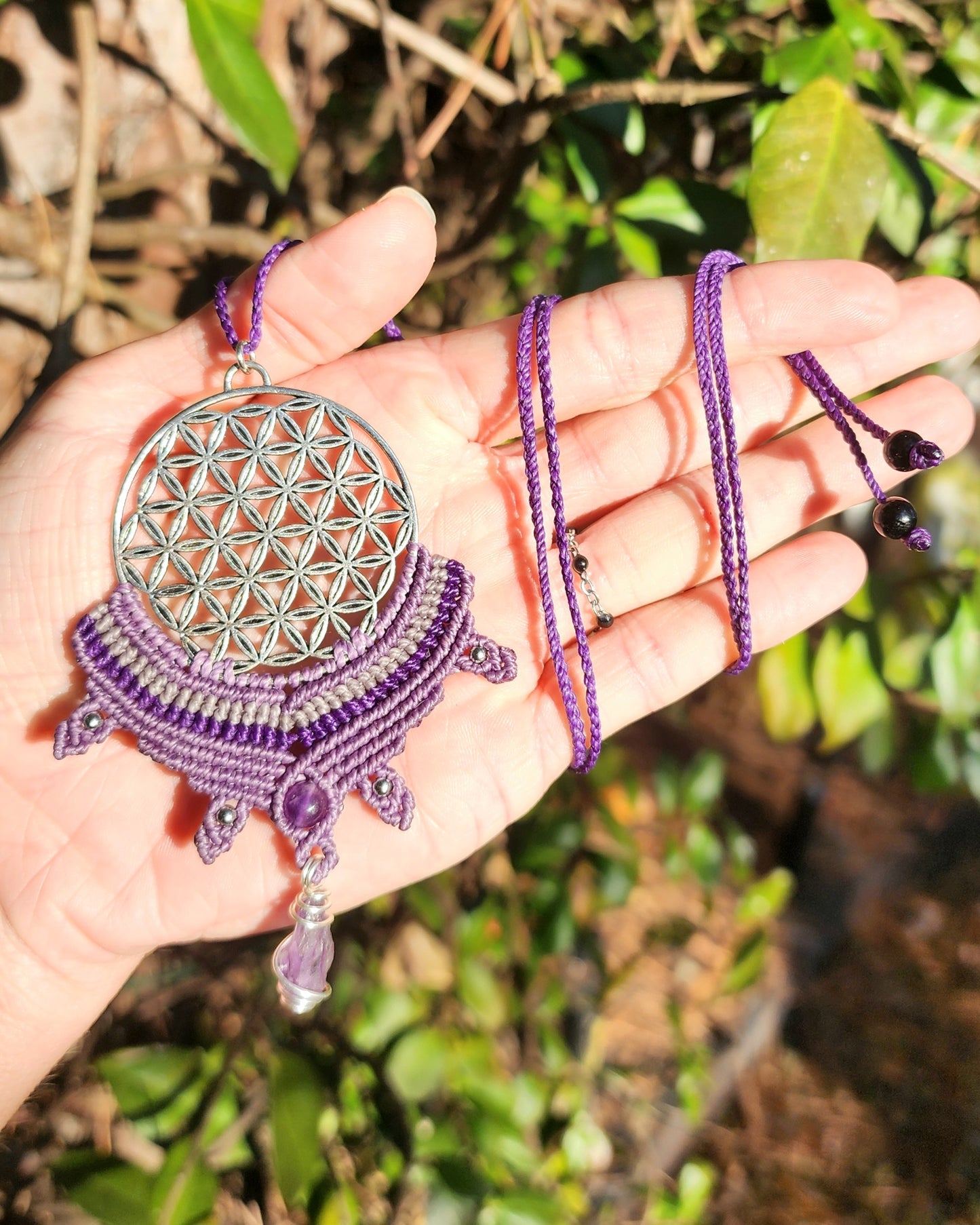 Flower Of Life Macrame Necklace