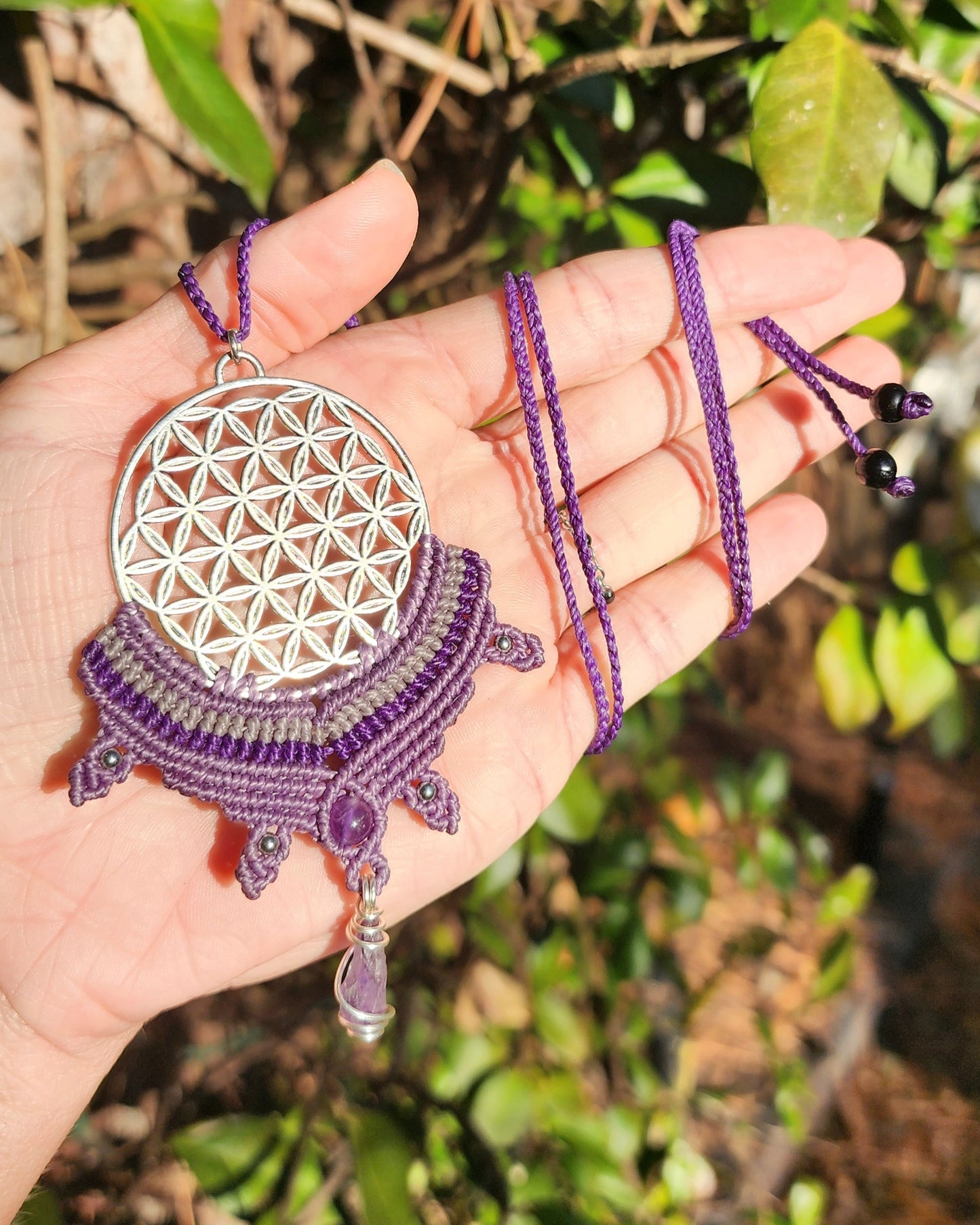 Flower Of Life Macrame Necklace
