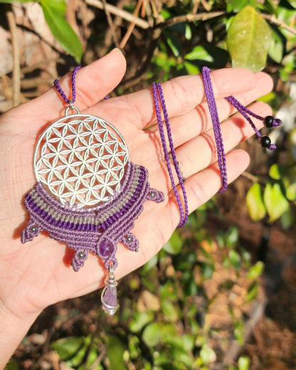 Flower Of Life Macrame Necklace