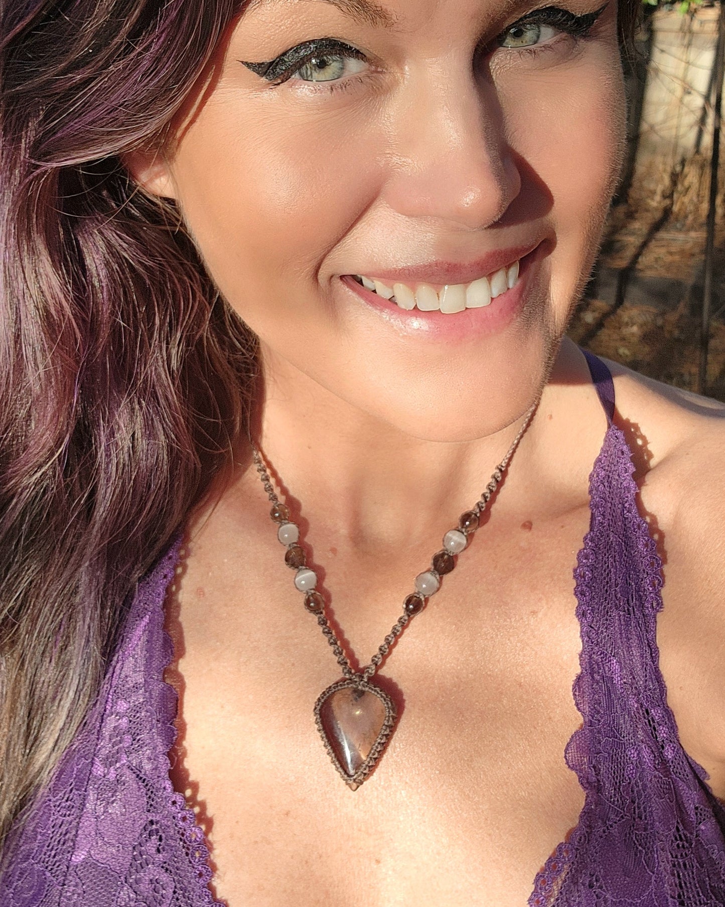 Smoky Quartz Macrame Necklace