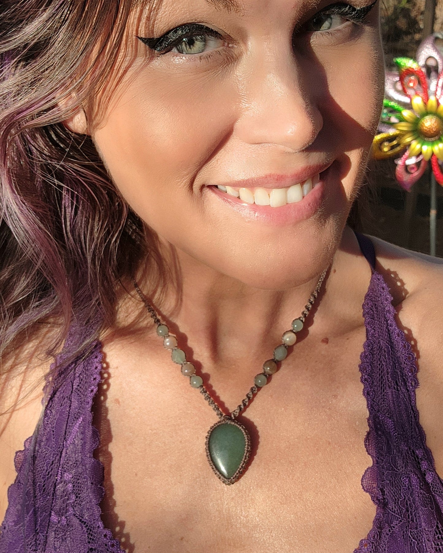 Green Aventurine Macrame Necklace