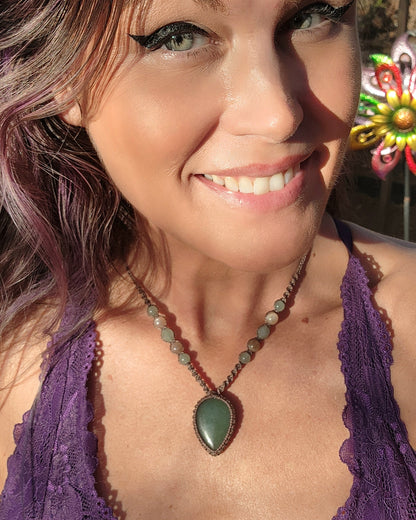 Green Aventurine Macrame Necklace