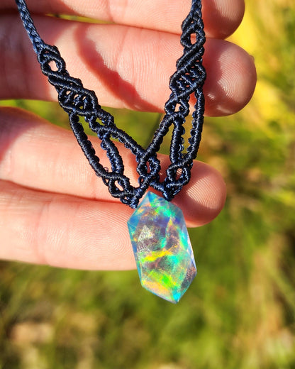 Aurora Opal Macrame Necklace
