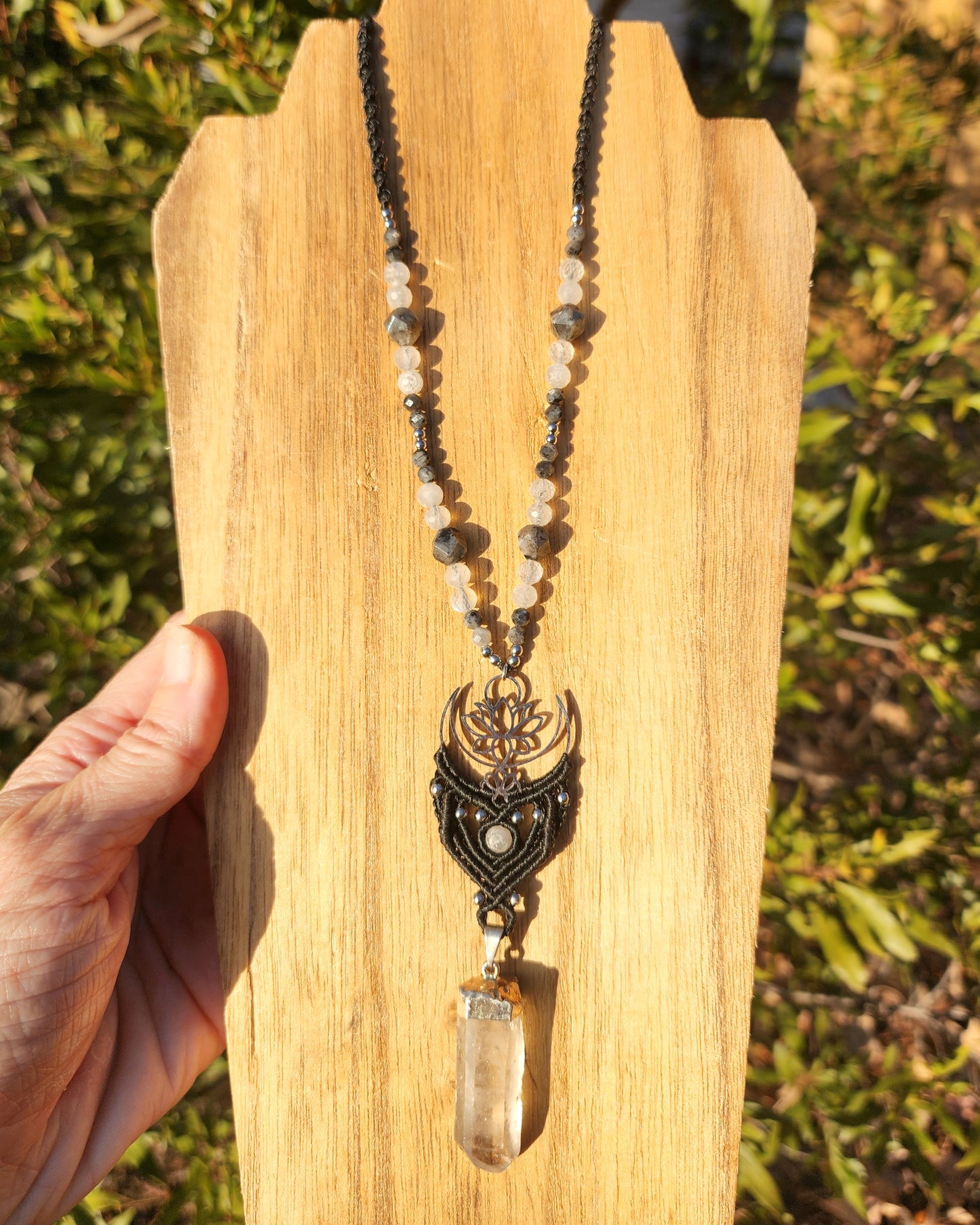 Dark Feminine Energy Macrame Necklace