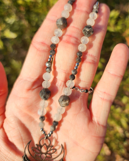 Dark Feminine Energy Macrame Necklace