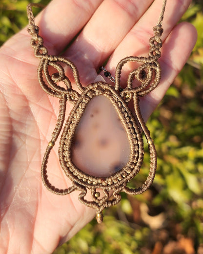 Dendritic Agate Macrame Necklace