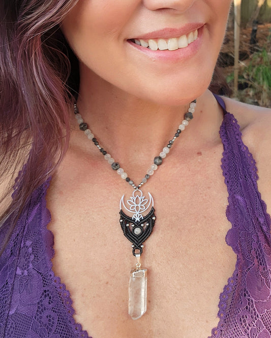 Dark Feminine Energy Macrame Necklace