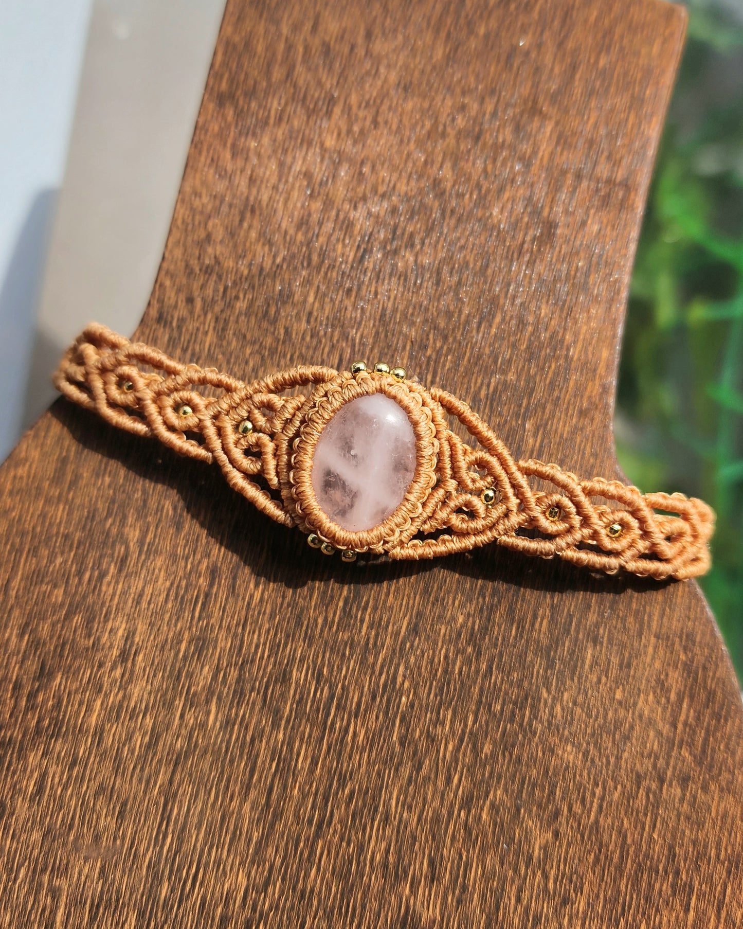 Rose Quartz Macrame Bracelet