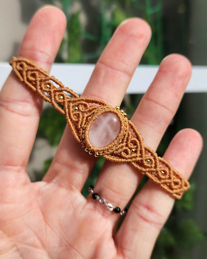 Rose Quartz Macrame Bracelet