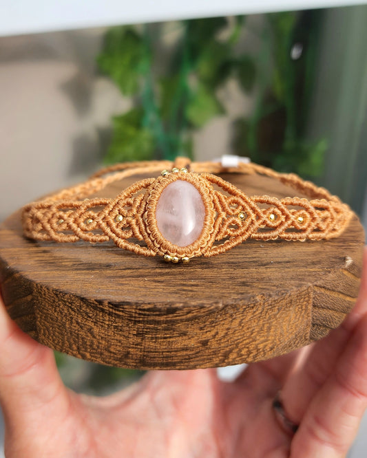 Rose Quartz Macrame Bracelet