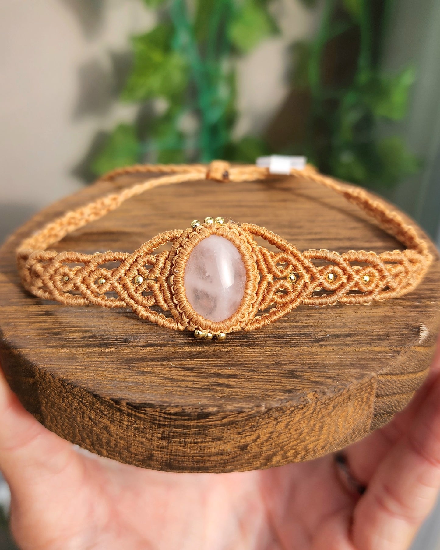 Rose Quartz Macrame Bracelet
