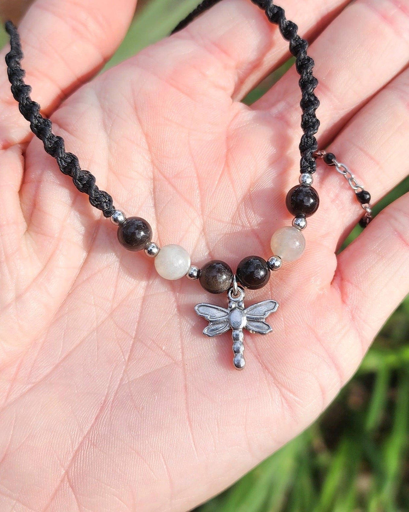 Dragonfly Macrame Choker or Fairy Crown