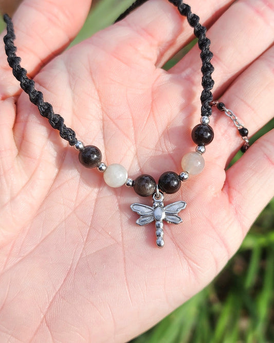 Dragonfly Macrame Choker or Fairy Crown