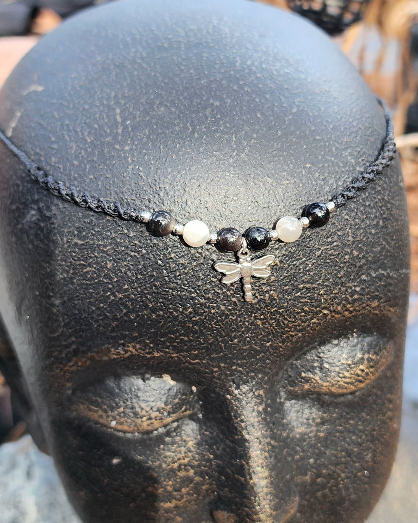 Dragonfly Macrame Choker or Fairy Crown