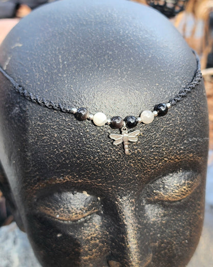 Dragonfly Macrame Choker or Fairy Crown