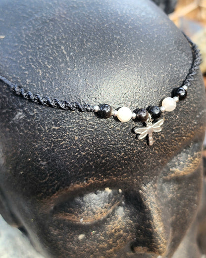 Dragonfly Macrame Choker or Fairy Crown