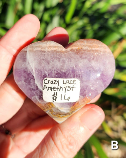 Crazy Lace Amethyst Hearts