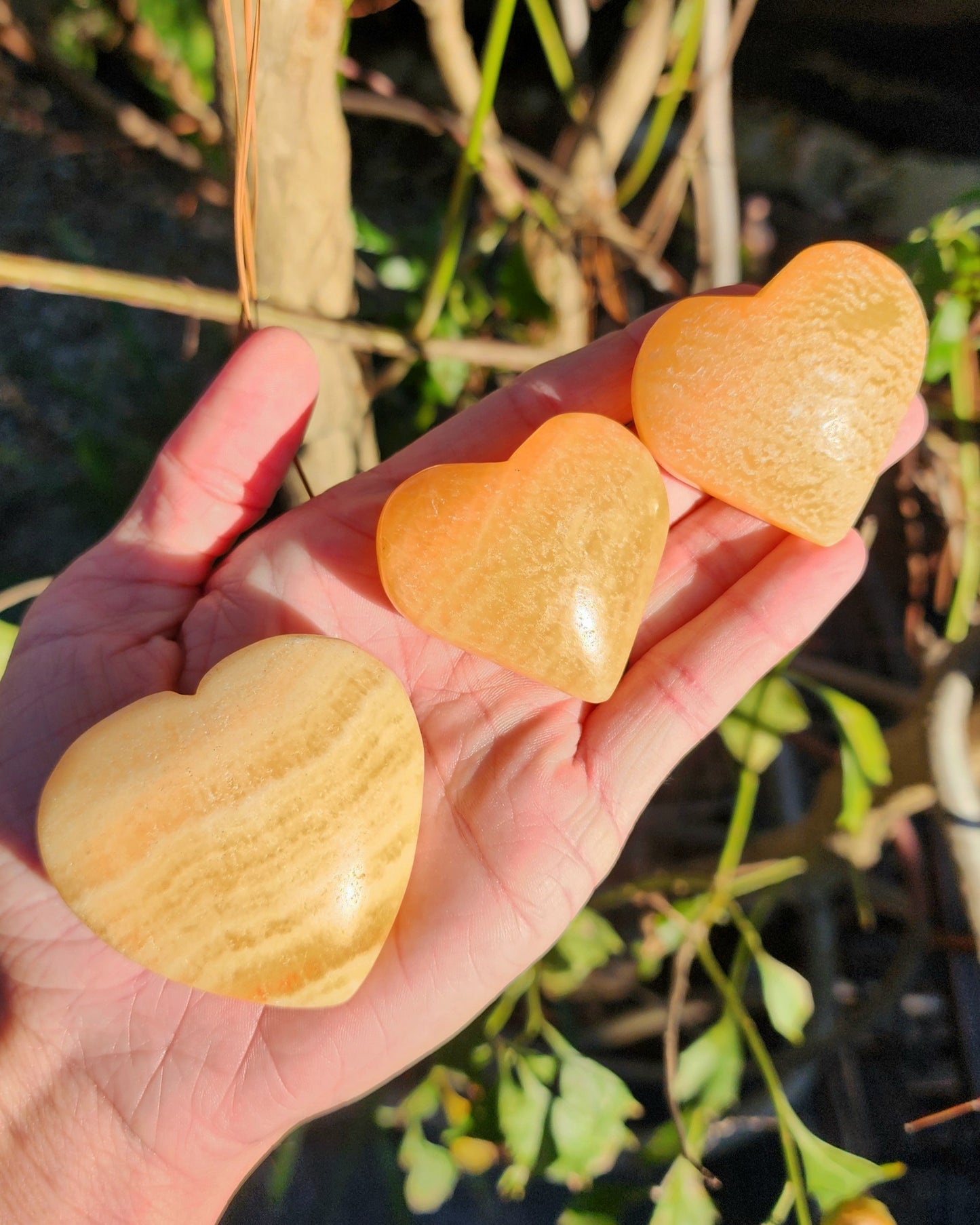 Orange Calcite Hearts