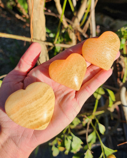 Orange Calcite Hearts