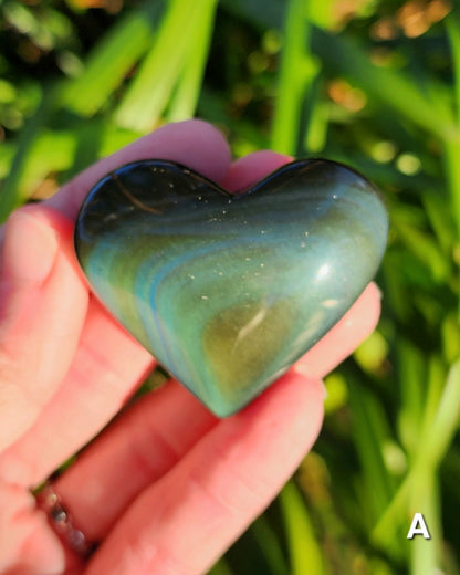Rainbow Obsidian Hearts