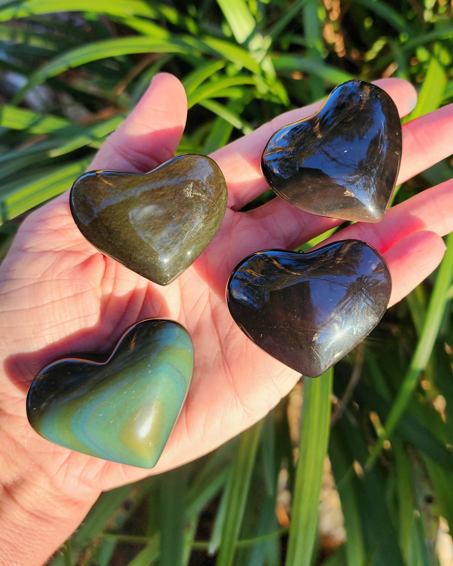 Rainbow Obsidian Hearts