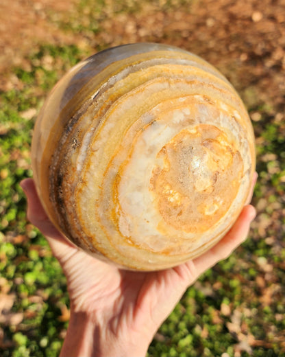 XL Banded Honey Calcite Sphere